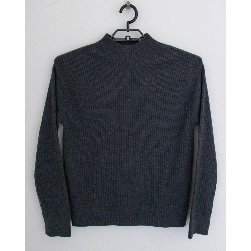 Banana Republic Sweater Mens Medium Gray Extra Fine Merino Wool Long Sleeve